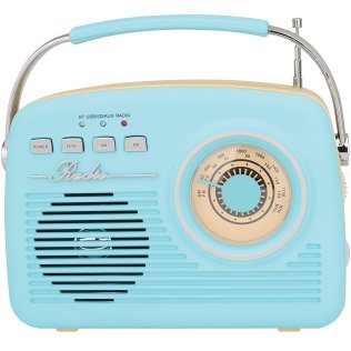 Supersonic® Retro Portable AM/FM Radio with Bluetooth®, SC-1201 (Blue)