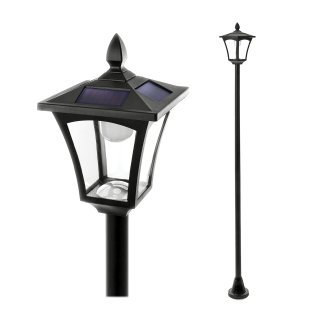 Home Zone Security® 65-In. Decorative Solar Black Lamp Post