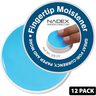 Nadex Coins™ Non-Slip Cash-Counting Fingertip Moistener Pads, Blue (12 Pack)