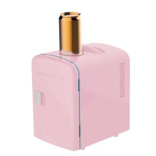 Frigidaire® 6-Can Mini Fridge with Can Holder on Top (Pink)