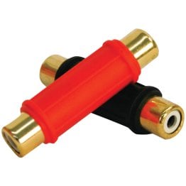 DB Link® RCA Female-to-Female Gold-Finish Left-and-Right Barrel Audio Connectors with Plastic Grip, Pair, BF103