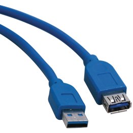 Tripp Lite® by Eaton® A-Male to A-Female SuperSpeed USB 3.0 Extension Cable, 10 Ft., Blue