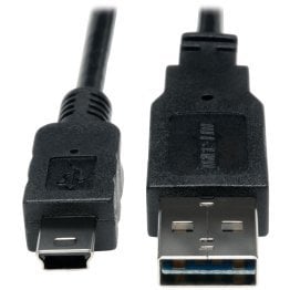 Tripp Lite® by Eaton® A-Male to Mini B-Male Reversible USB 2.0 Cable, 3ft