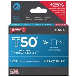 Arrow® T50® Staples, 1,250 Pack (3/8 In.)