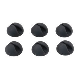 Bluelounge® CableDrop® Multipurpose Cable Clips, Black, 6 Count