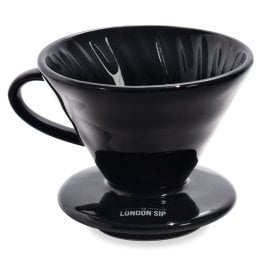 THE LONDON SIP Ceramic Coffee Dripper, Black (1 to 4 Cup)