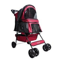 Jespet® 4-Wheel Pet Stroller, Maroon