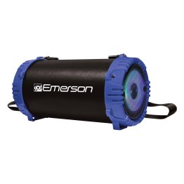 Emerson® Portable Bluetooth® Speaker with LED Lighting, FM Radio, and Carrying Strap, EAS-3001 (Blue)