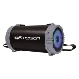 Emerson® Portable Bluetooth® Speaker with LED Lighting, FM Radio, and Carrying Strap, EAS-3001 (Gray)