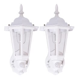 MAXSA® Innovations Battery-Powered Motion-Activated Plastic LED Wall Sconce (2 Pack; White)