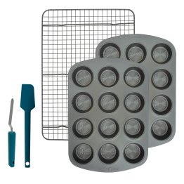 Taste of Home® 5-Piece Deluxe Muffin Bundle, Ash Gray and Sea Green