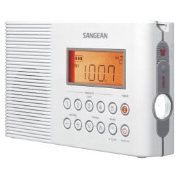 Sangean® H201 Portable 3-Band AM/FM/Weather-Alert Water-Resistant Shower Clock Radio