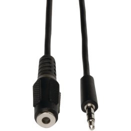 Tripp Lite® by Eaton® 3.5-mm Stereo Audio Extension Cable for Speakers and Headphones, Black (6 Ft.)