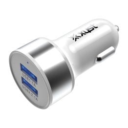 XYST™ 2.4-Amp Dual USB Car Charger (White)