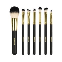 Cosmopolitan 7-Piece Makeup Brush Set, Black and Gold