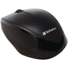 Verbatim® Cordless Blue-LED Computer Mouse, Multi-Trac, 3 Buttons, 2.4 GHz (Black)