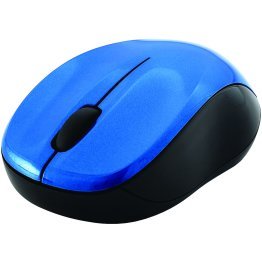 Verbatim® Cordless Blue-LED Silent Computer Mouse, Ergonomic, 3 Buttons, 2.4 GHz (Blue/Black)