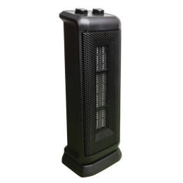 Comfort Glow® CEH655 1,500-Watt-Max Portable Oscillating Ceramic Fan Tower Heater with Thermostat, Black