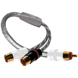 DB Link® Twisted-Pair Strandworx™ Series RCA Y-Adapter, 1 Male to 2 Females