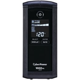 CyberPower® 600-Watt 9-Outlet Intelligent LCD UPS System with Automatic Voltage Regulation, CP1000AVRLCD
