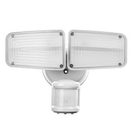 Home Zone Security® 3,000-Lumen Twin-Head Halo Dual-Brightness LED Security Floodlight