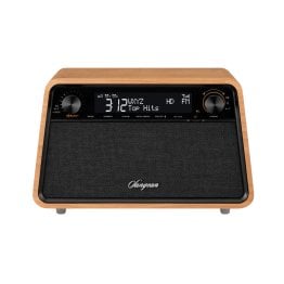 Sangean® HD Radio™/AM/FM-RDS/Bluetooth® Wooden Cabinet Tabletop Radio, Natural Cherry, HDR-19