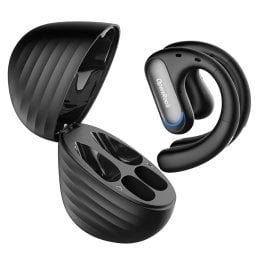 OpenRock® Pro Open-Ear Bluetooth® Air-Conduction Sport Earbuds with Microphone and Charging Case, A-BB01 (Black)