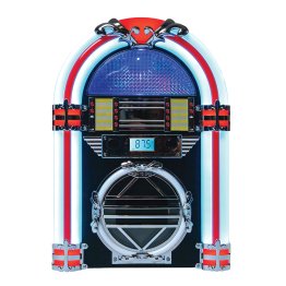 Victor® Broadway Desktop Jukebox with CD Player, Bluetooth®, and FM Radio, VDTJ-1500-BK