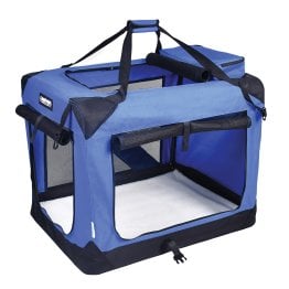 Jespet® 3-Door Soft-Sided Folding Travel Pet Crate (Medium; Royal Blue)