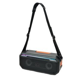 Dolphin® Audio ﻿﻿Bluetooth® Boom Box with Light Show and Shoulder Strap, Black, SPB-20X