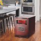 Optimus H-8121 3-Setting 1,500-Watt-Max Portable Wood-Cabinet Infrared Quartz Heater with Remote, LED Display, and Wheeled Base