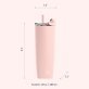 ASOBU® 20-Oz. Aqualina Double-Wall-Insulated Stainless Steel Tumbler with Straw (Pink)
