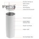 ASOBU® 20-Oz. Aqualina Double-Wall-Insulated Stainless Steel Tumbler with Straw (White)