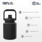 ASOBU® Stainless Steel Insulated 33-Oz. Mini Jug with Pop-up Straw (Black)