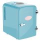 Frigidaire® 6+1-Can 48-Watt Retro Mini Portable Fridge with Top-Mounted Active-Cooling Can Holder (Blue)