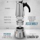 THE LONDON SIP 10-Cup Stainless Steel Stovetop Espresso Maker, Matte Black
