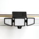 Insert Toolless Products Toolless Easy-Install 1,000-Lumen Gutter-Mount Triple-Head Solar Security Light, Black