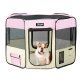Jespet® Portable Dog Exercise Pet Soft-Side Playpen (Medium; Pink/Creamy White)