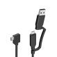 Mobile Pixels 3-Ft. USB-C® to USB-C® Cable with Type-A Adapter, Black