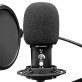 Emerson® EAM-9051 USB Gaming and Streaming Condenser Microphone with Pop Filter and Shock Mount