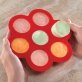 gia'sKITCHEN™ Silicone 7-Cavity Egg Bites Mold with Lid, Red