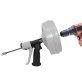 DrainX® SPINFEED Drum Auger Drain Snake, Auto Extend and Retract, with Work Gloves and Carrying Bag (50 Ft.)
