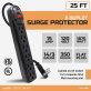Digital Energy® 6-Outlet Surge Protector Power Strip (300 In.; Black)