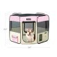 Jespet® Portable Dog Exercise Pet Soft-Side Playpen (Small; Pink/Creamy White)