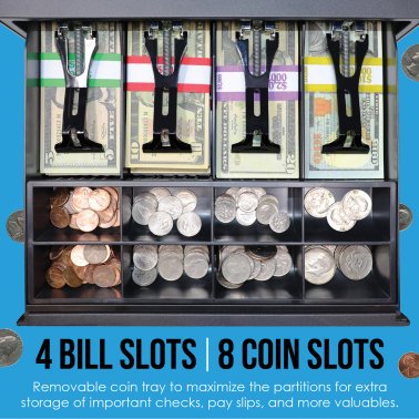 Nadex™ Coins CR360 Thermal-Print Electronic Cash Register (Black)