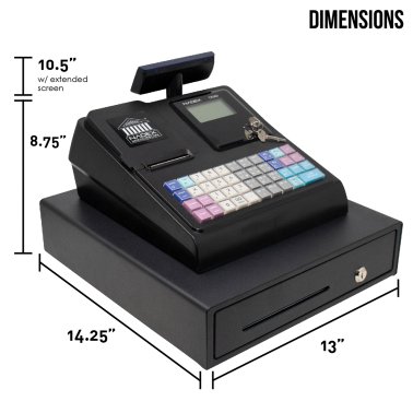 Nadex™ Coins CR360 Thermal-Print Electronic Cash Register (Black)