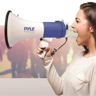 Pyle® 50-Watt Megaphone Bullhorn with Record, Siren & Talk Modes