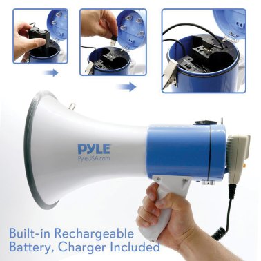 Pyle® 50-Watt Megaphone Bullhorn with Record, Siren & Talk Modes