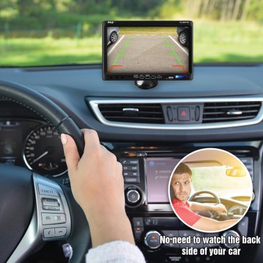 Pyle® Car Backup System with 7-Inch Monitor and Bracket-Mount Backup Camera with Distance Scale Line