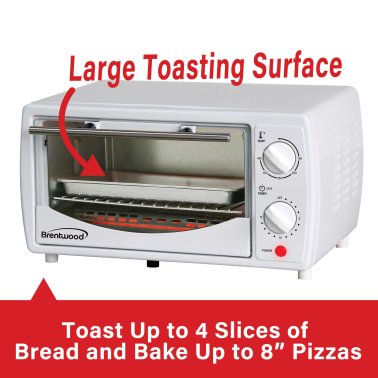 Brentwood® 4-Slice Toaster Oven (White)